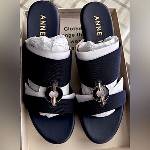 Sandals -Navy Blue Wedge - Heel approximately 2.75in